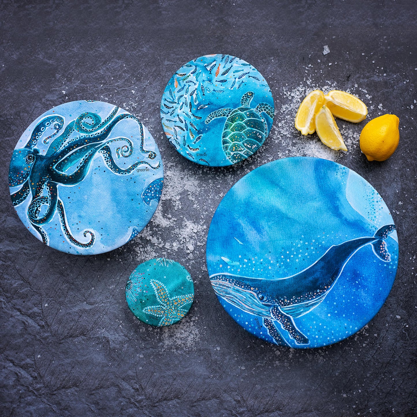 Artist Collection Food Covers Save Our Ocean - Set of 4