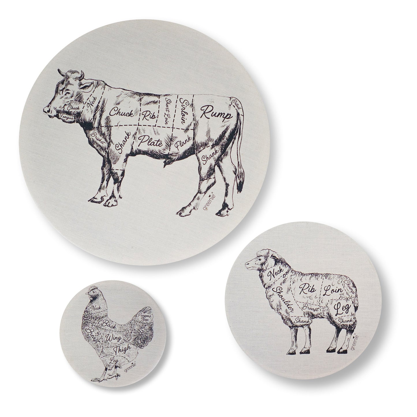 Nose to Tail Range Food Covers - Set of 3