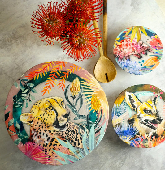 Artist Collection Food Covers Endangered Species - Set of 4